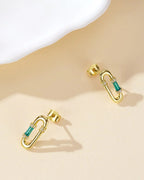 Enamel Paperclip Stud Earrings