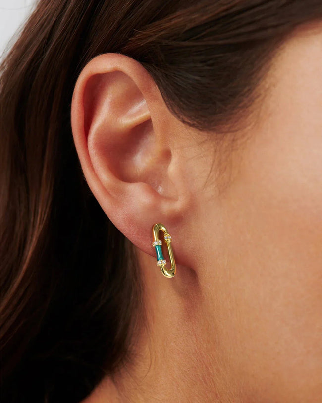 Enamel Paperclip Stud Earrings Main Image