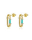 Enamel Paperclip Stud Earrings