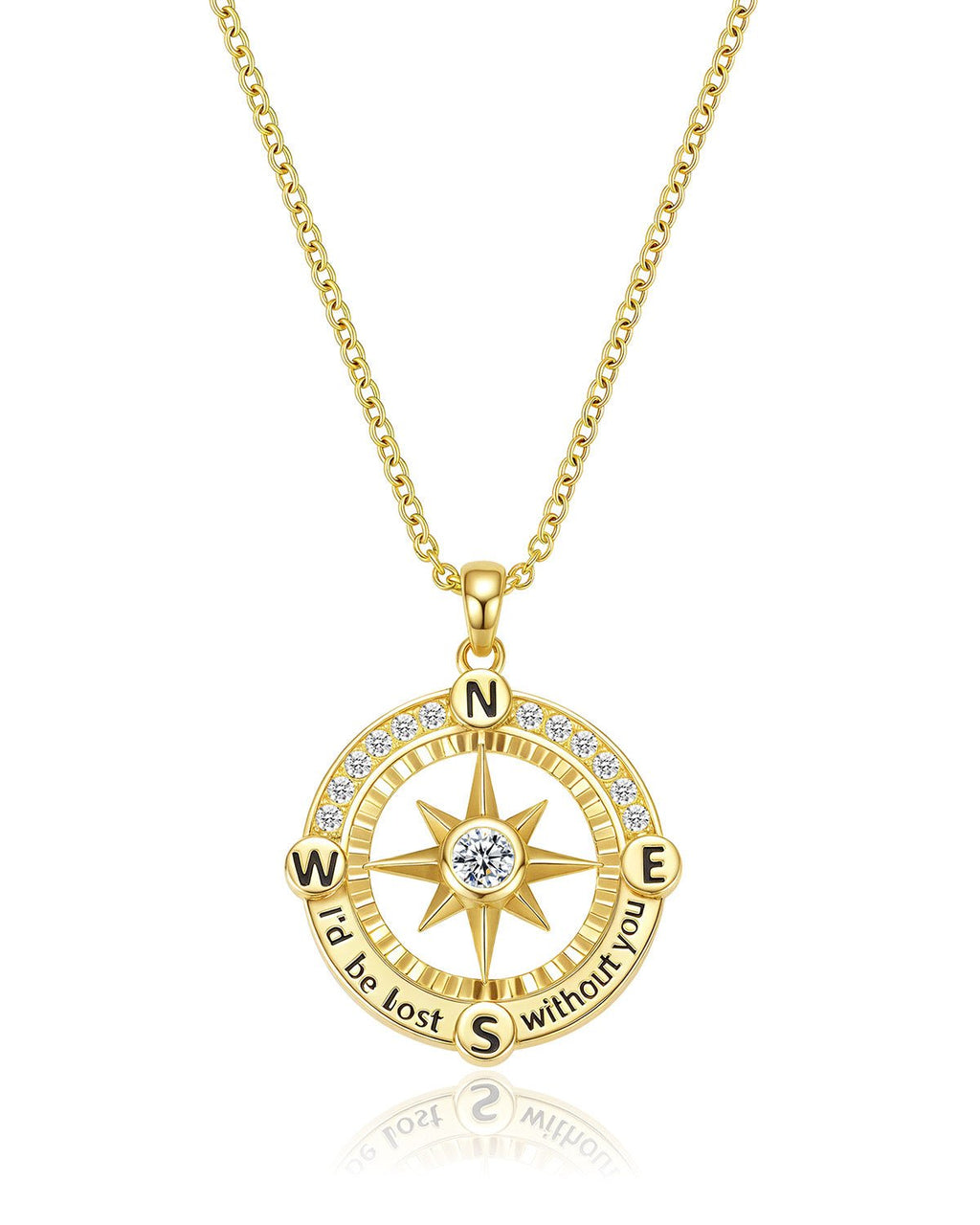 Engravable Compass Necklace