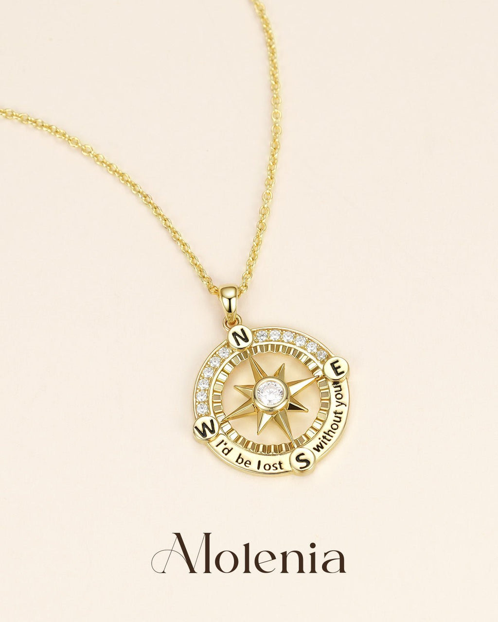 Engravable Compass Necklace