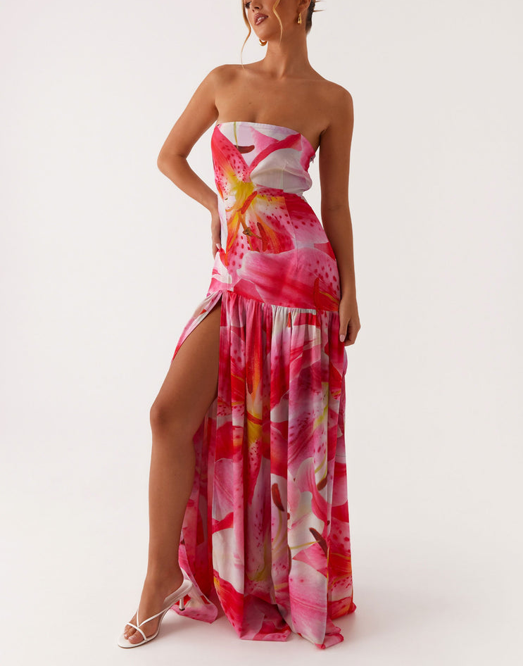 Strapless Tube Panelled Maxi Dress