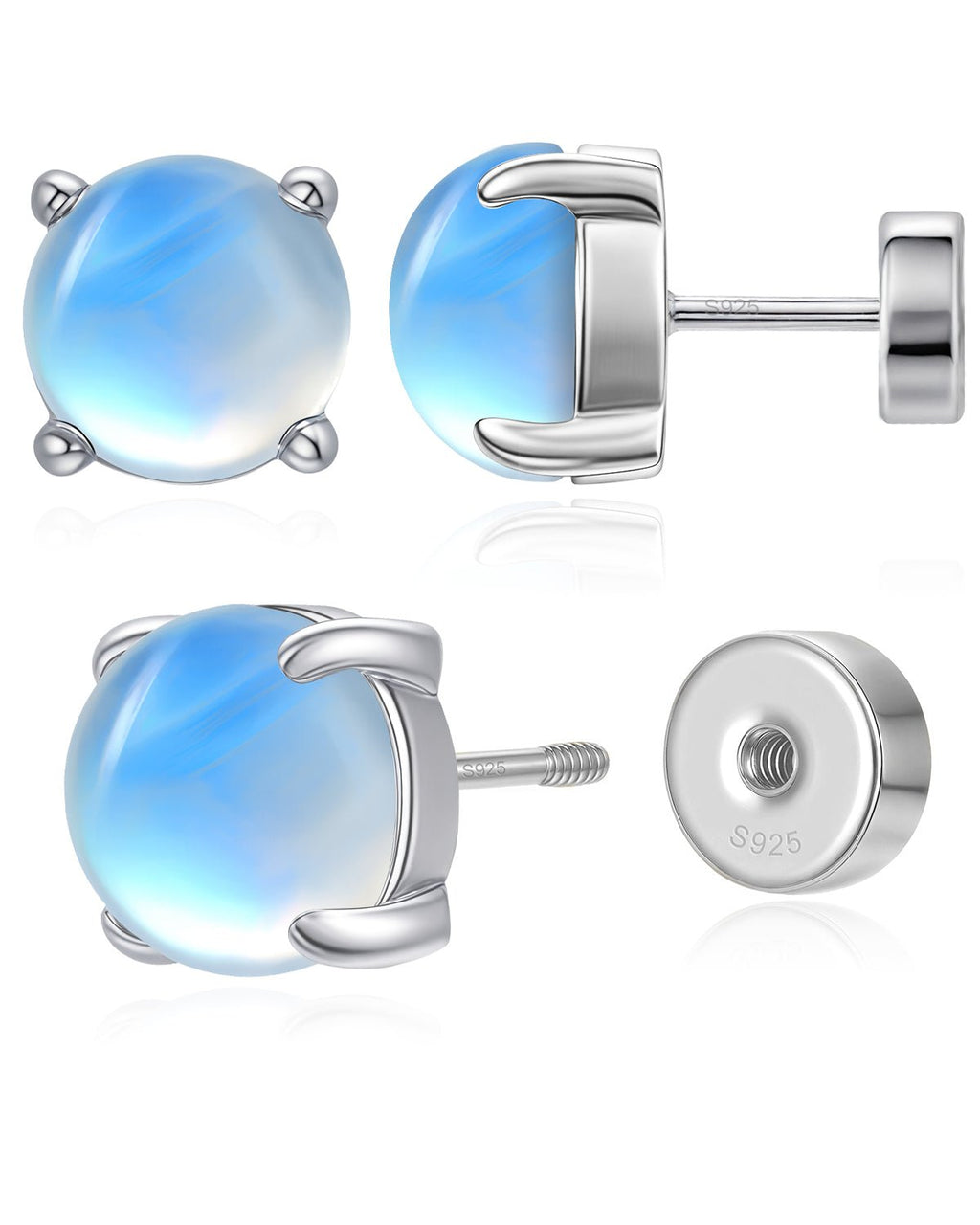 Flat Back Birthstone Stud Earrings