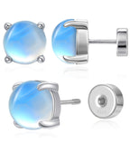 Flat Back Birthstone Stud Earrings