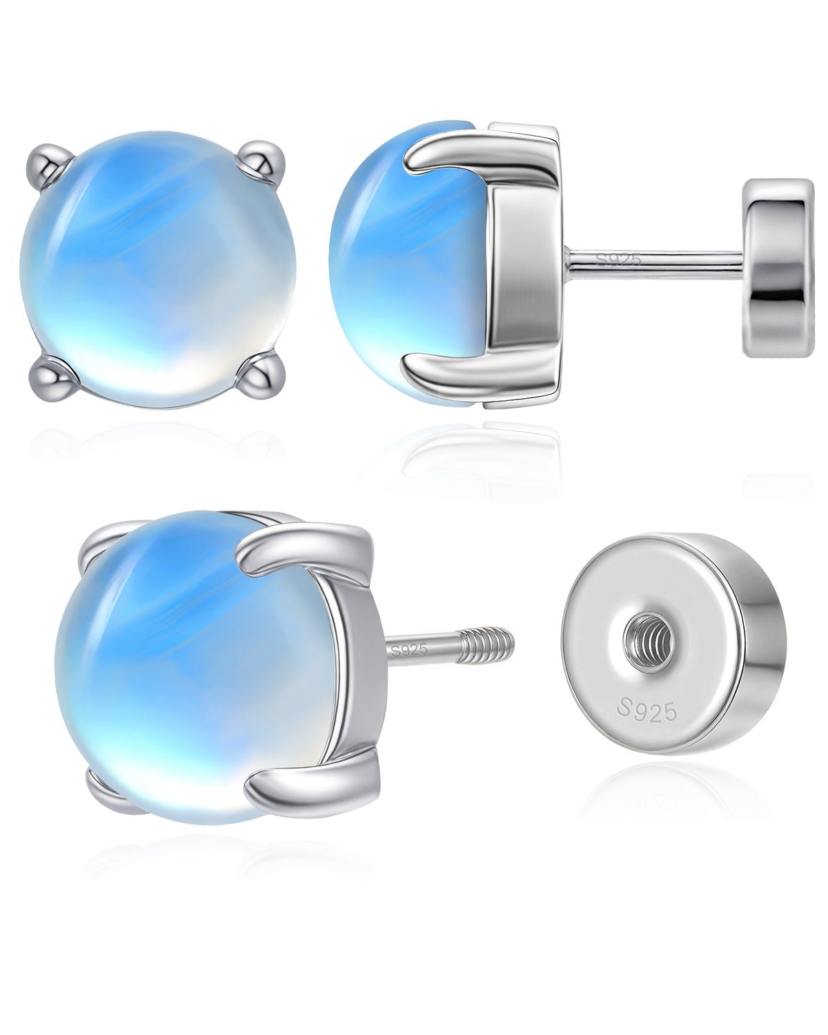 Flat Back Birthstone Stud Earrings