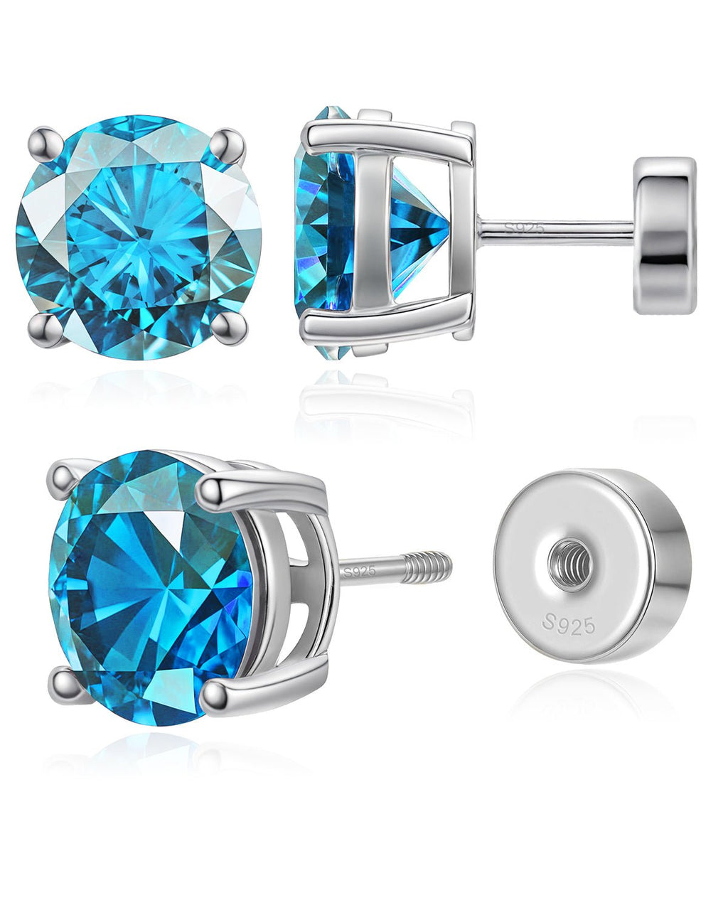 Flat Back Birthstone Stud Earrings