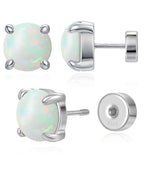 Flat Back Birthstone Stud Earrings