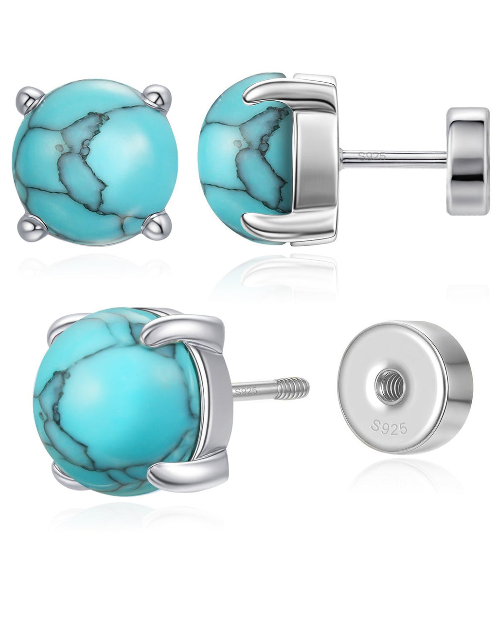 Flat Back Birthstone Stud Earrings