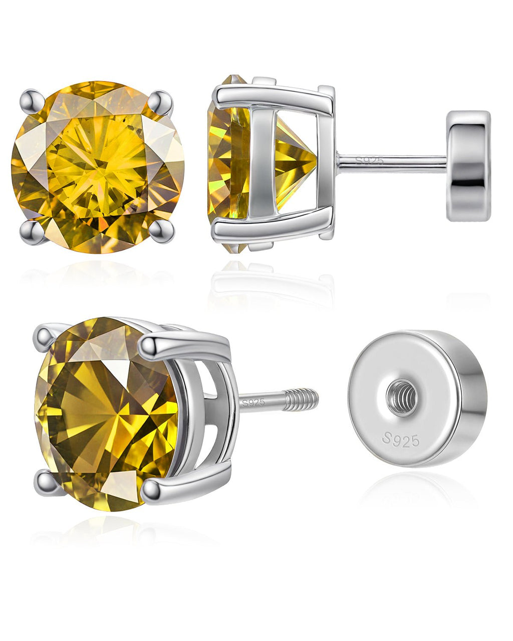 Flat Back Birthstone Stud Earrings