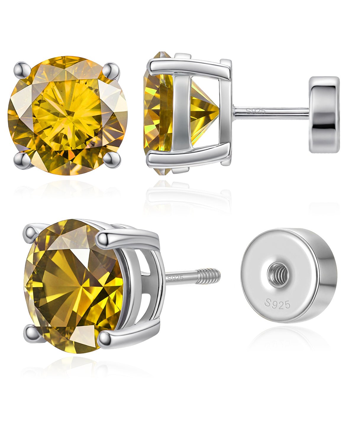 Flat Back Birthstone Stud Earrings