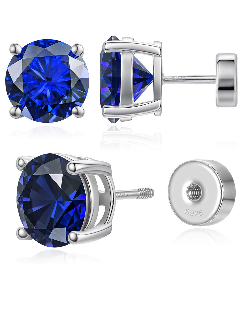 Flat Back Birthstone Stud Earrings
