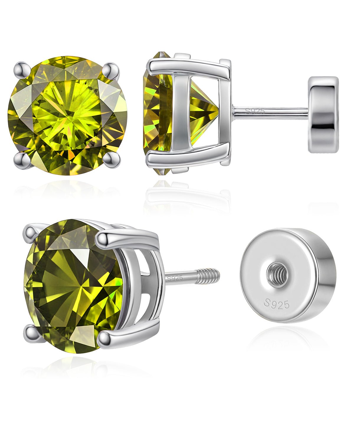 Flat Back Birthstone Stud Earrings