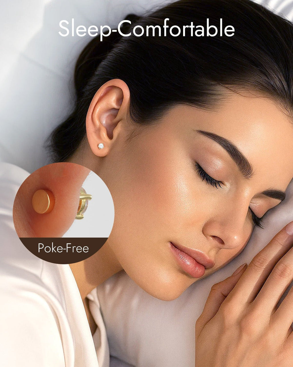 Flat Back Moissanite Stud Earrings