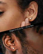 Flat Back Moissanite Stud Earrings