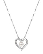 Flip Heart Pearl Pendant Necklace