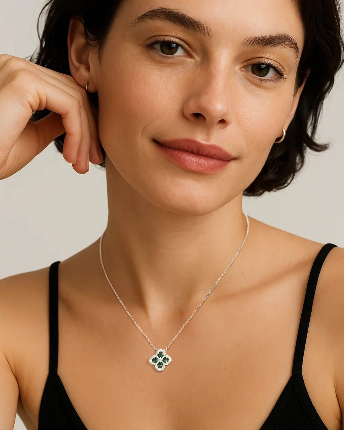 Four Leaf Clover Birthstone Necklace