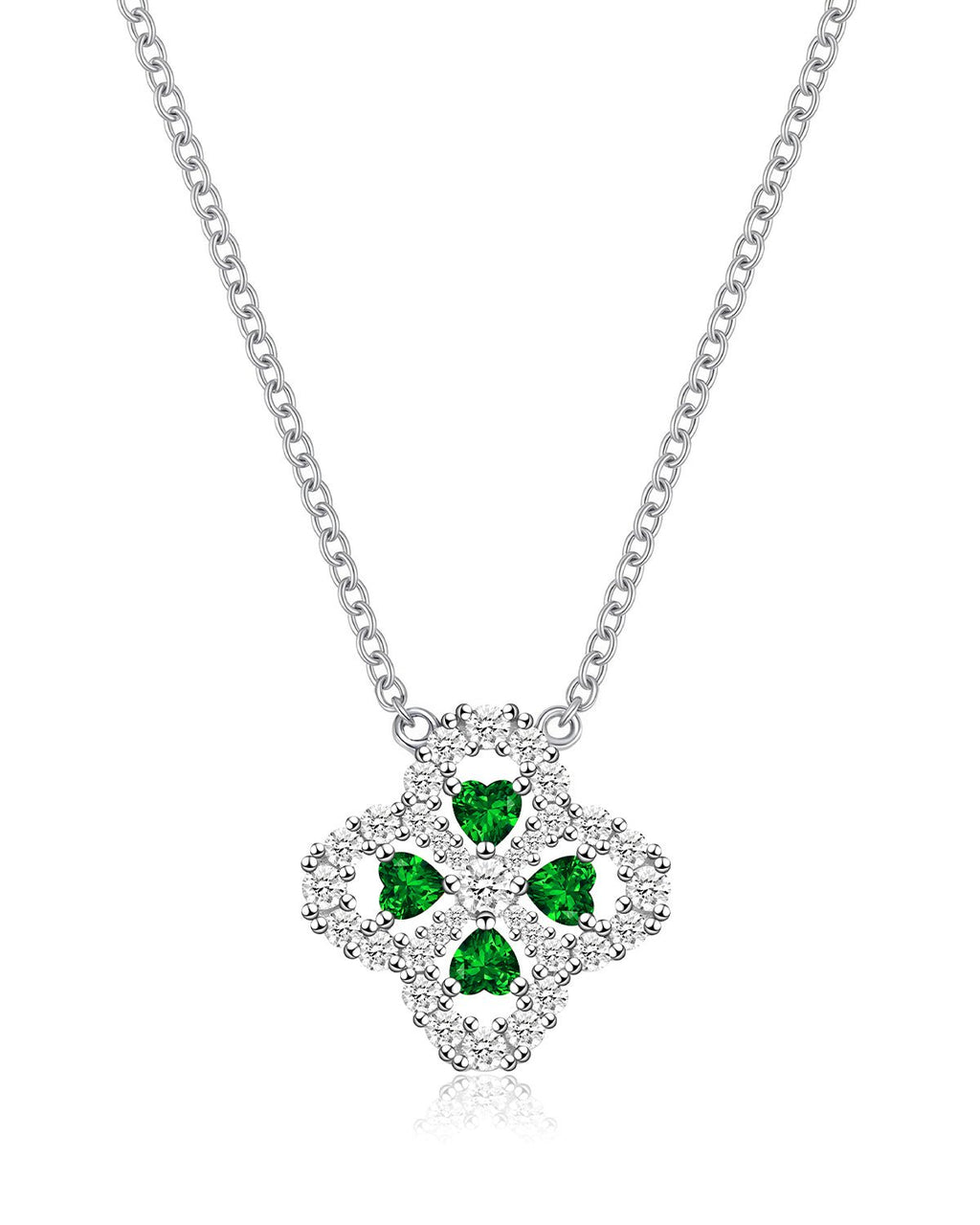 Four Leaf Clover Birthstone Necklace
