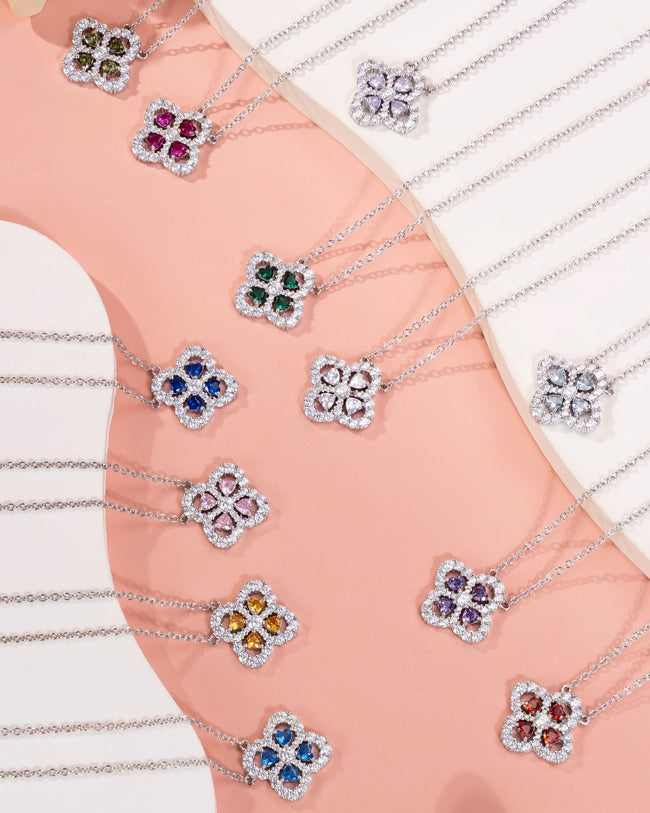 Four Leaf Clover Birthstone Necklace Main Image