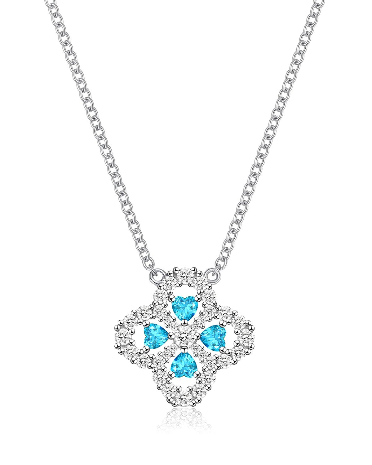 Four Leaf Clover Birthstone Necklace