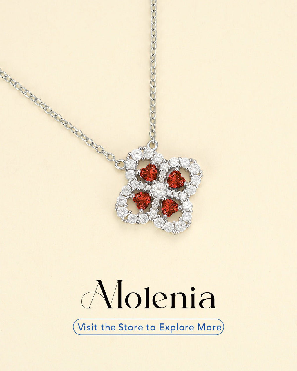 Four Leaf Clover Birthstone Necklace