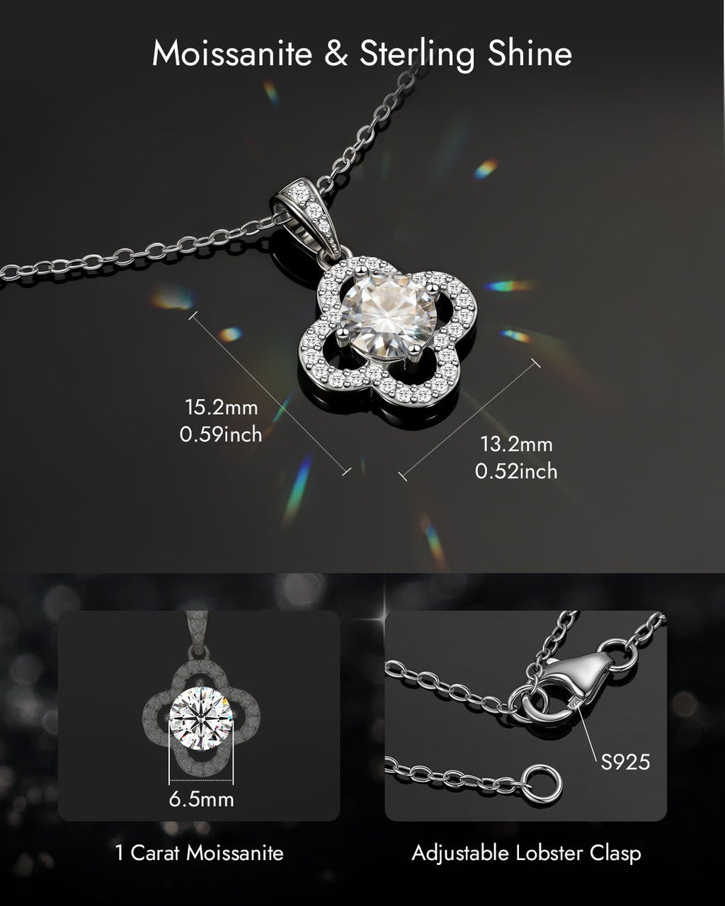 Four Leaf Clover Moissanite Necklace