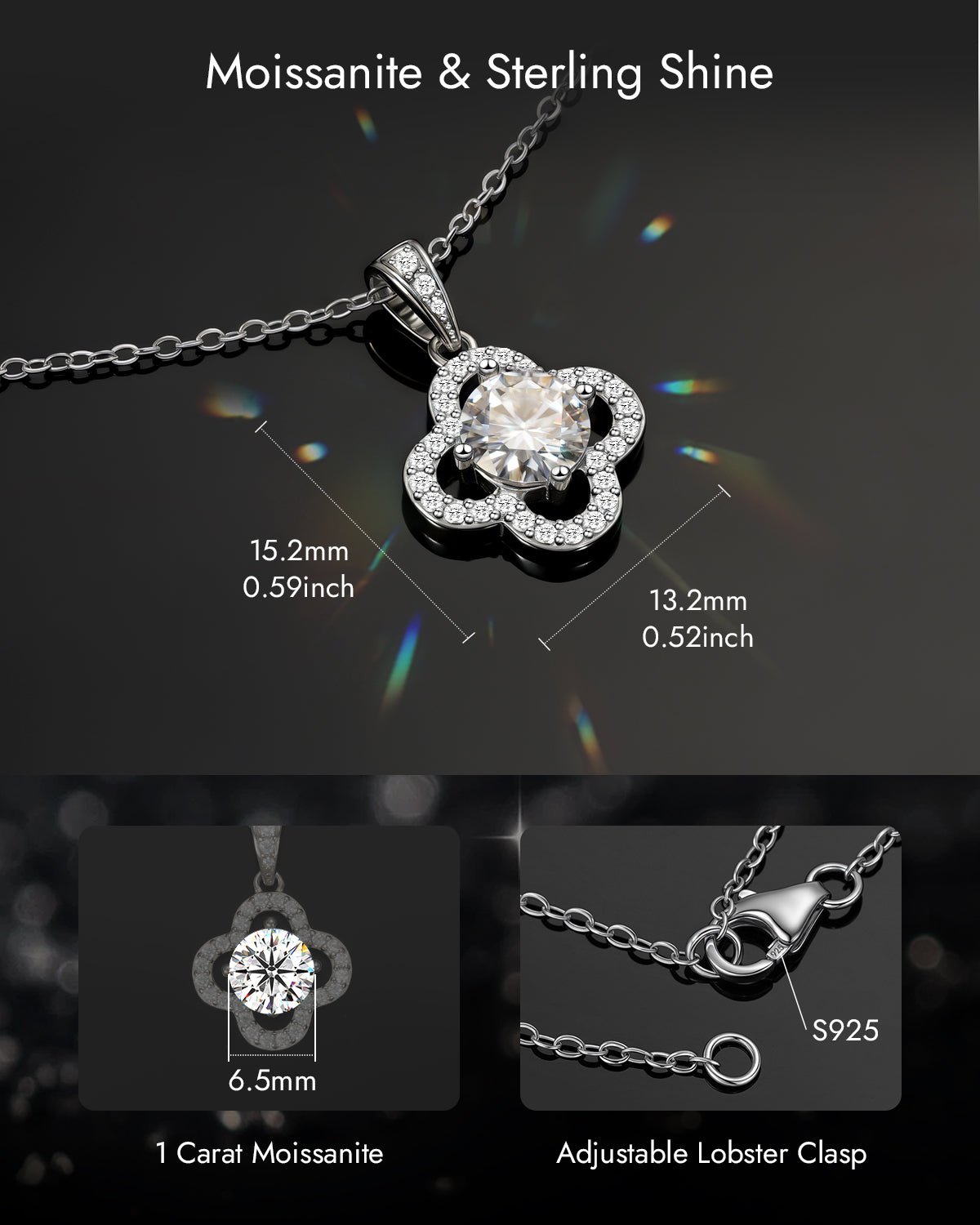 Four Leaf Clover Moissanite Necklace