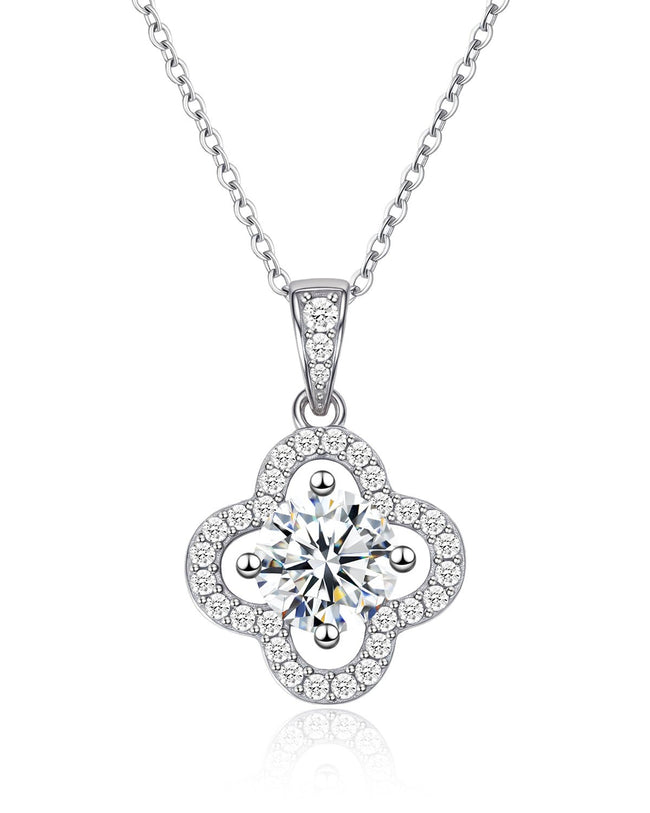 Four Leaf Clover Moissanite Necklace Hover Image