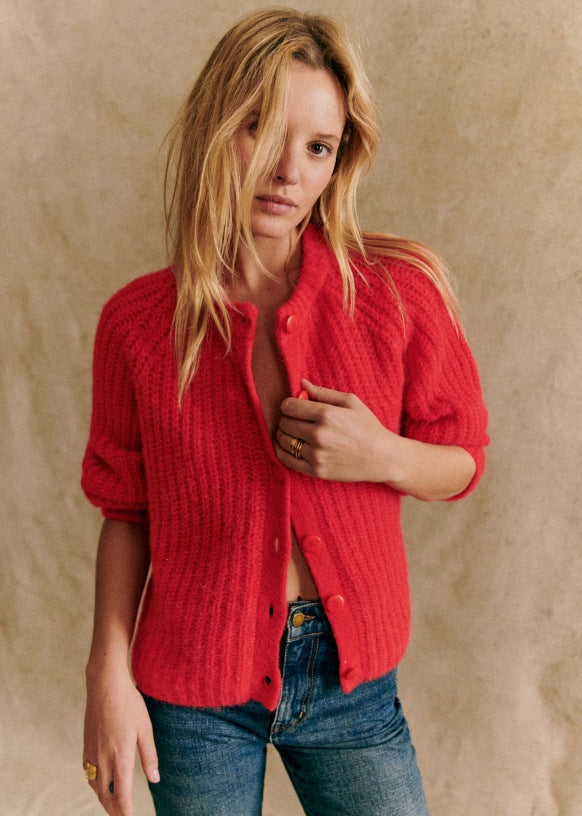 Loose Solid Color Long Sleeve Cardigan Sweater