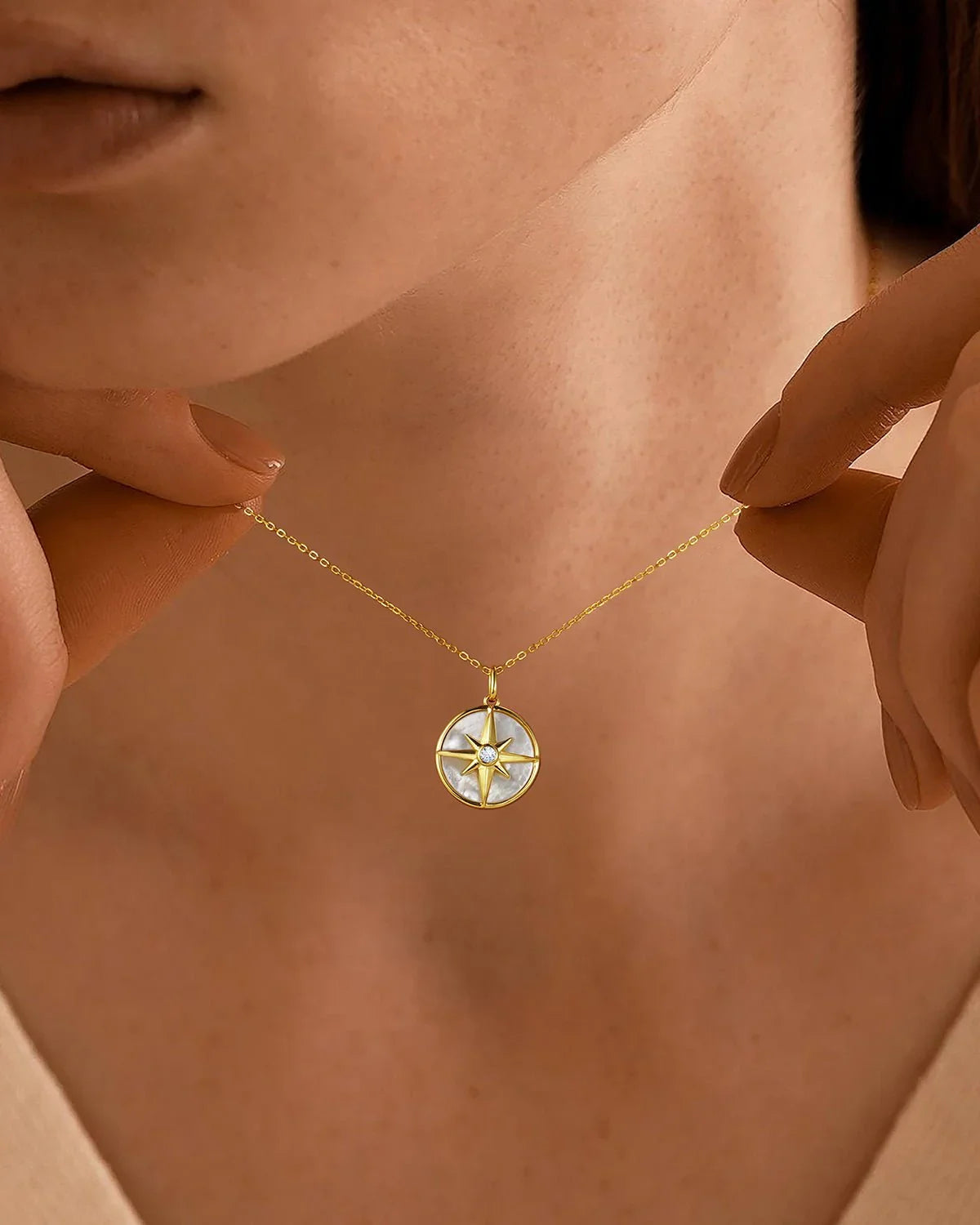 Gold Compass Necklace