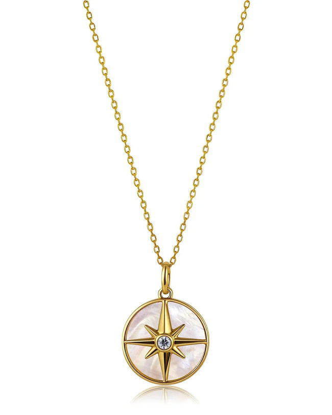 Gold Compass Necklace Hover Image