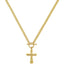 Gold Cross Necklace with Toggle Clasp