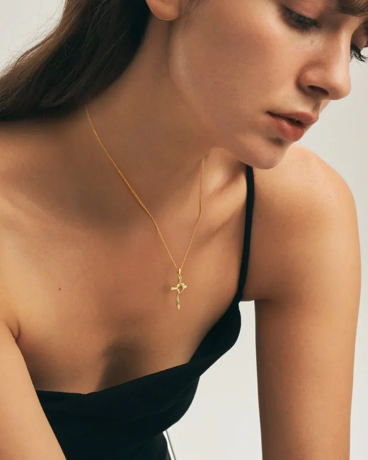 Gold Cross Pendant Necklace