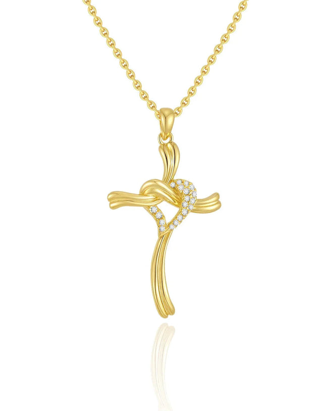 Gold Cross Pendant Necklace Main Image