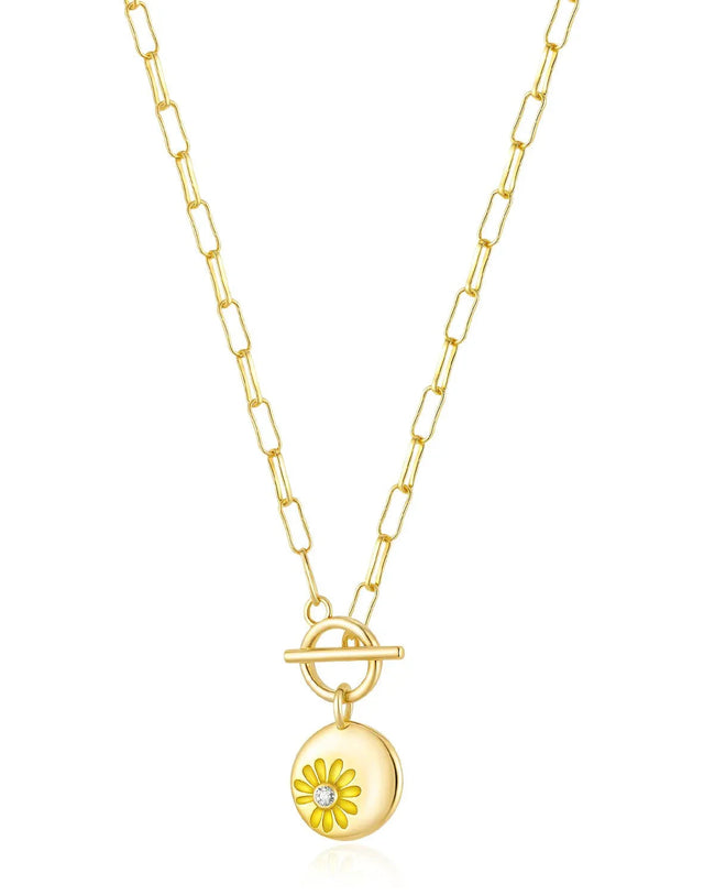 Gold Daisy Necklace Hover Image