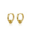 Gold Hoop Earrings with CZ Ring Charm