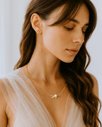 Gold Olive Branch Pearl Necklace