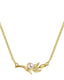 Gold Olive Branch Pearl Necklace