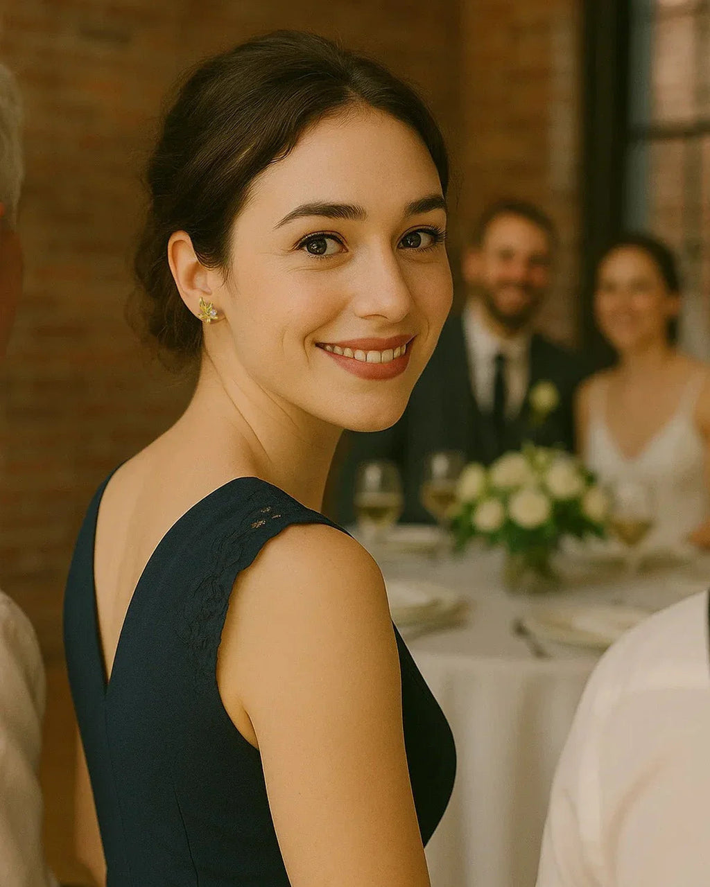 Gold Olive Leaf Bridal Earrings