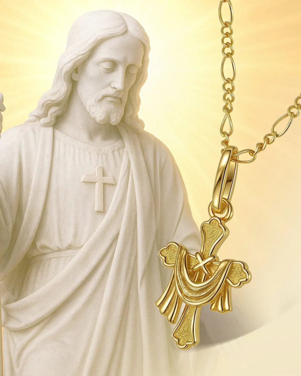Gold Resurrection Cross Necklace