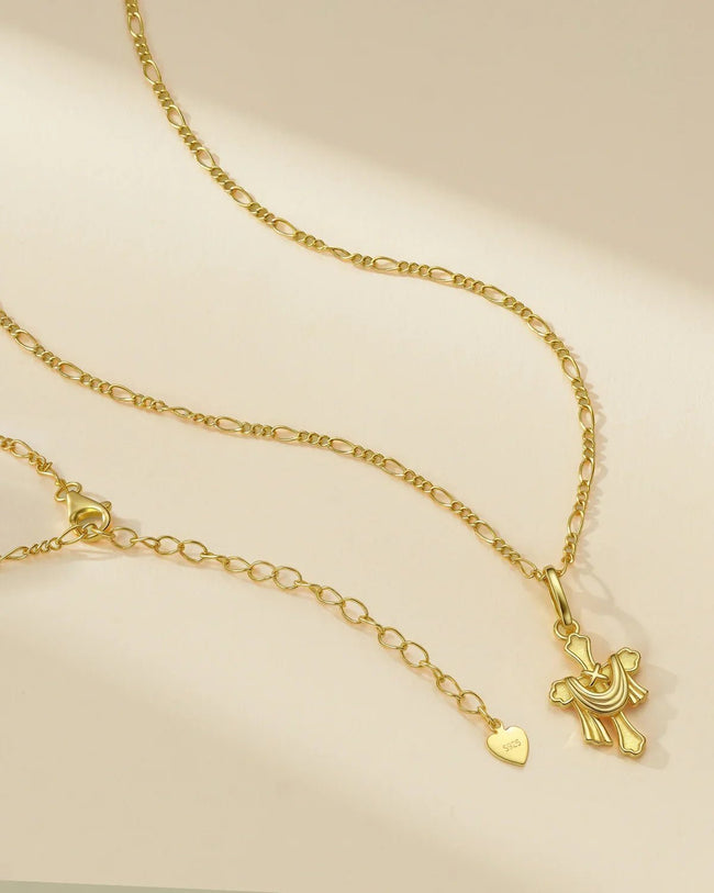 Gold Resurrection Cross Necklace Main Image