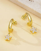 Gold Star Hoop Earrings