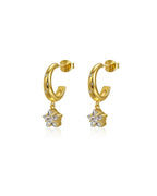 Gold Star Hoop Earrings