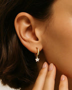 Gold Star Hoop Earrings