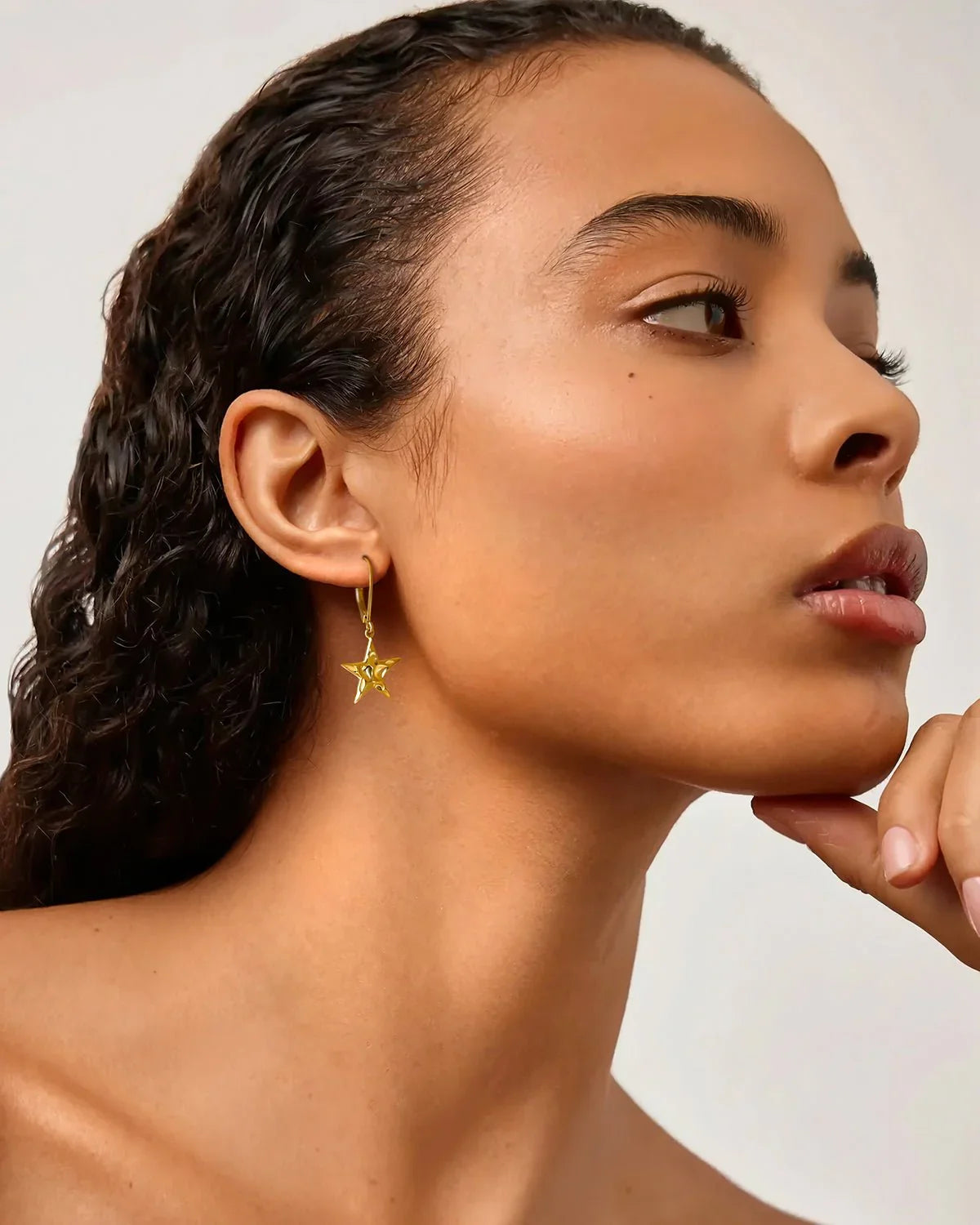 Gold Star & Moon Dangle Earrings-Celestial Jewelry for Women