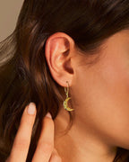 Gold Star & Moon Dangle Earrings-Celestial Jewelry for Women