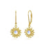 Gold Sunflower Earrings with Moonstone
