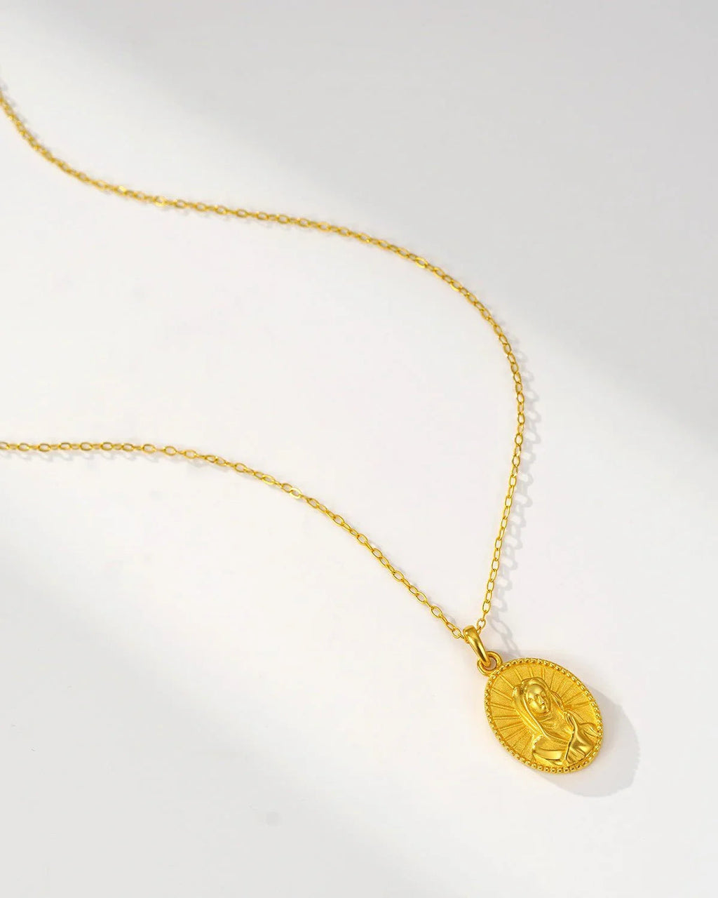 Gold Virgin Mary Necklace