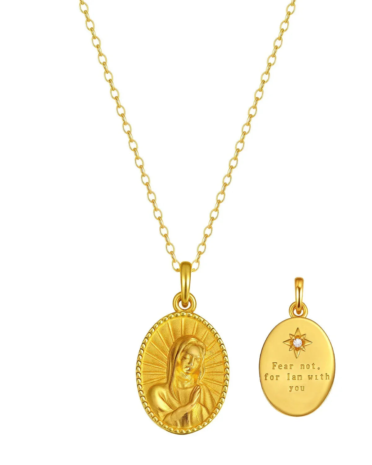 Gold Virgin Mary Necklace