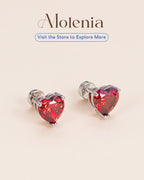 Heart Birthstone Flat Back Earrings