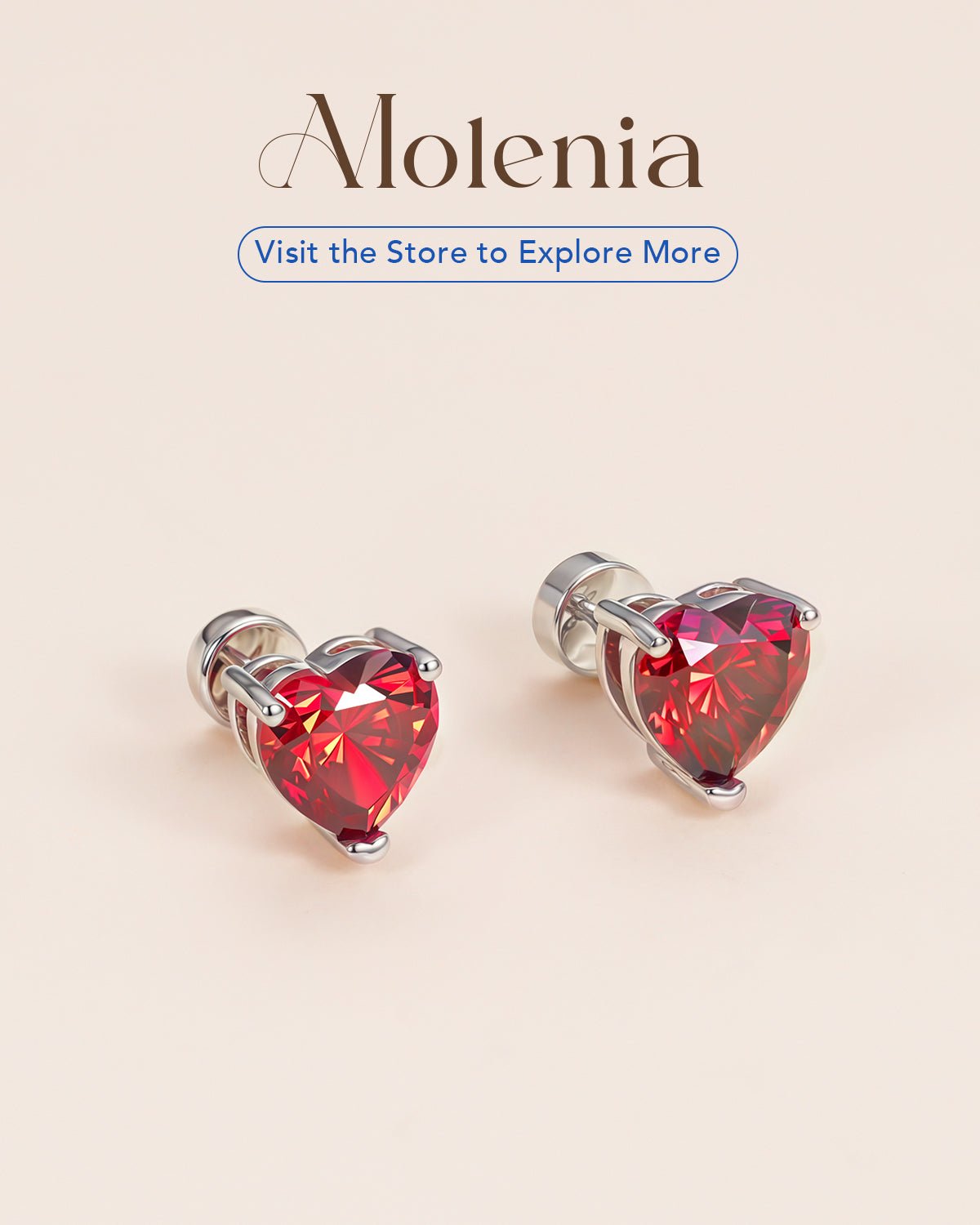 Heart Birthstone Flat Back Earrings